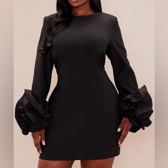 Amora Long Sleeve Mini Dress - Black - Picture 5 of 6